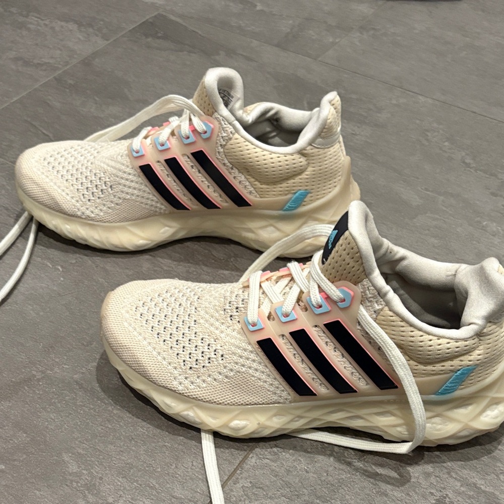 Adidas Ladies Beige and Pink Sneakers - Picture 2 of 6